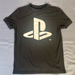 PlayStation Kids Logo Shirt M 10-12 Black Athletic Tee PS Gamer Youth